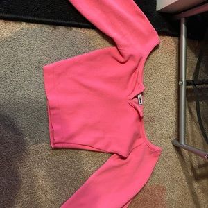 pink off the shoulder Fashion nova shirt